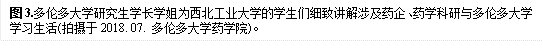图3.多伦多大学研究生学长学姐为德赢ac米兰官方合作vwin的学生们细致讲解涉及药企、药学科研与多伦多大学学习生活(拍摄于2018. 07. 多伦多大学药学院)。